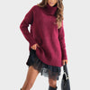 Pullover Rød & Kjole Sort
