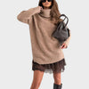 Pullover Beige & Kjole Brun