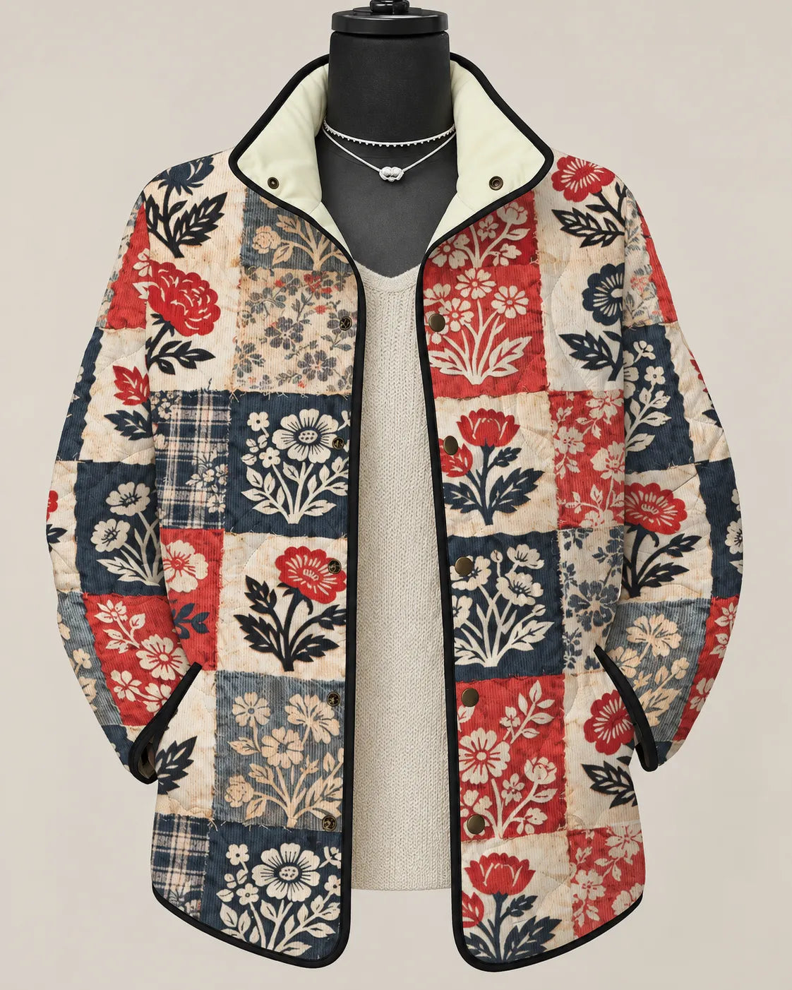 Adelaide | Quiltet patchworkjakke med heritage-blomstermønster