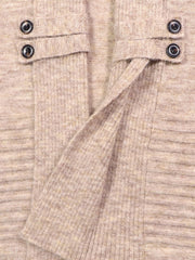 Harlow™ | Havrebeige ribstrikket cardigan med knapstropper