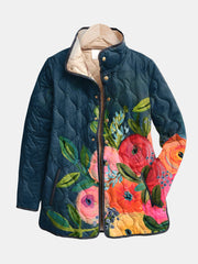 Amaya | Vintage quiltet jakke med blomstermønster