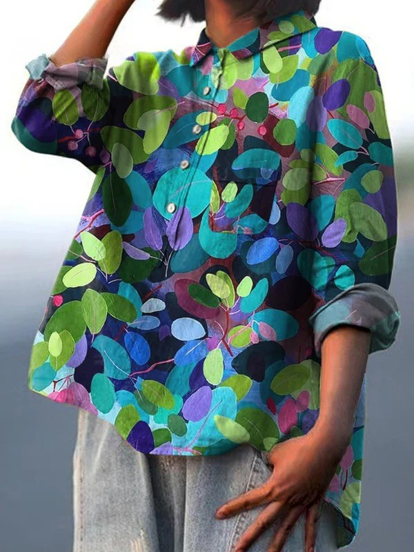 Adriana | Casual skjorte med sommerligt skovkunstprint