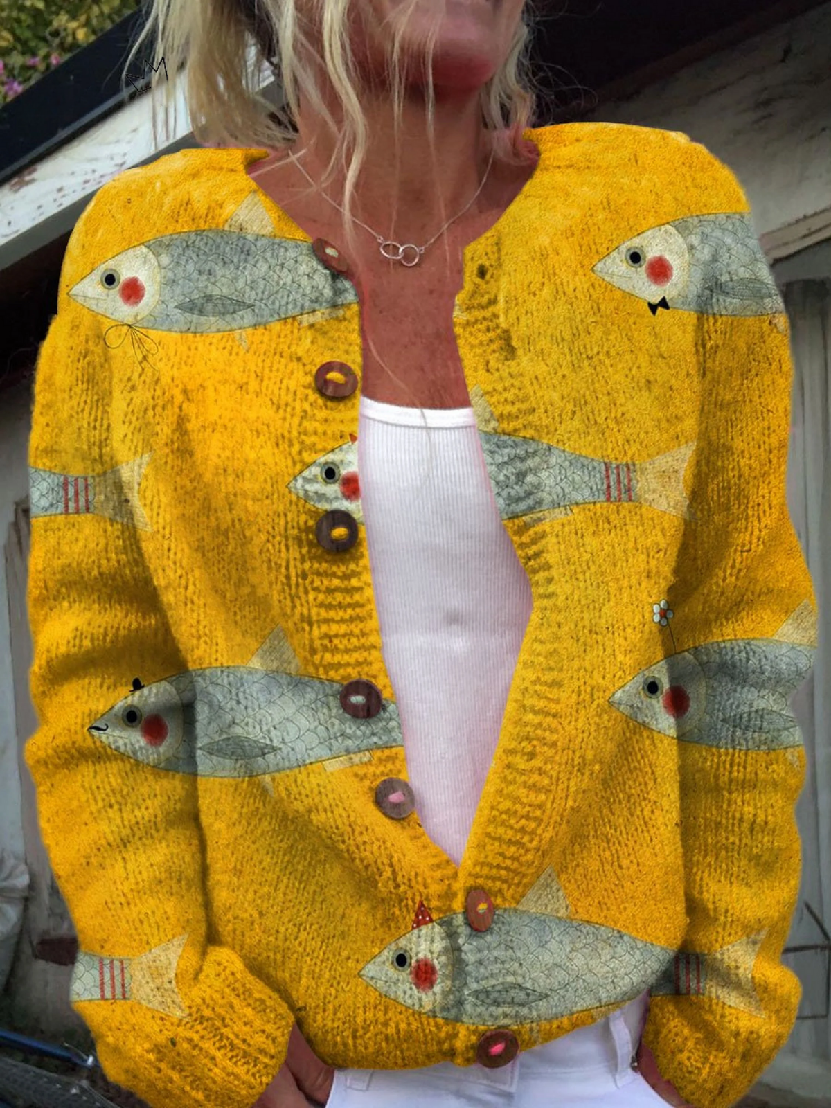Anouk™ | Vintage strikcardigan