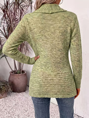 Tessa™ | Salviegrøn ribstrikket cardigan med knapstropper