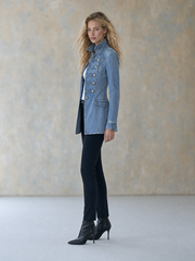 Émilie – Militær denimjakke med ståkrave