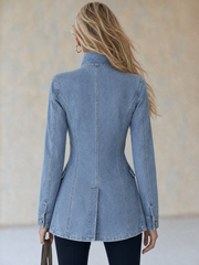 Émilie – Militær denimjakke med ståkrave
