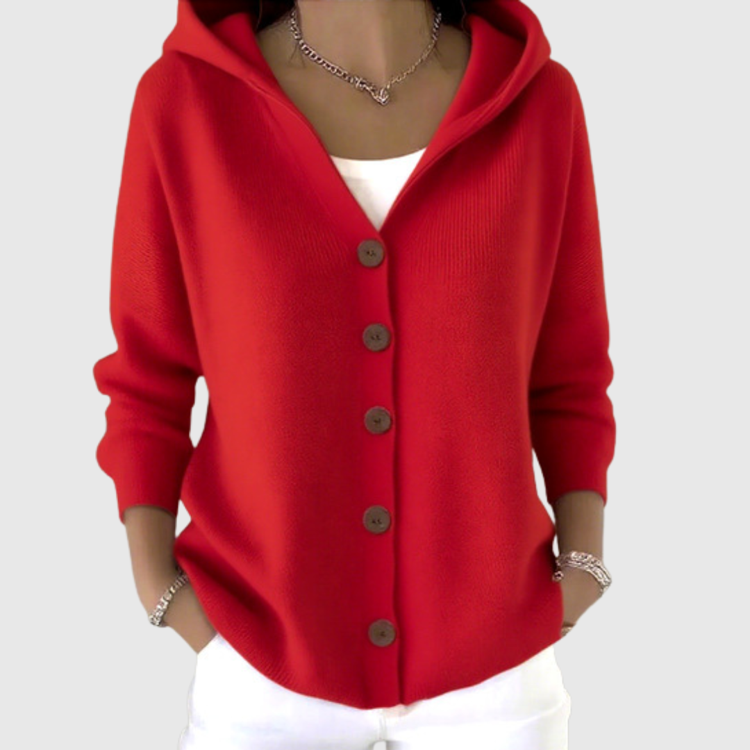 Simone | Strikket cardigan med hætte