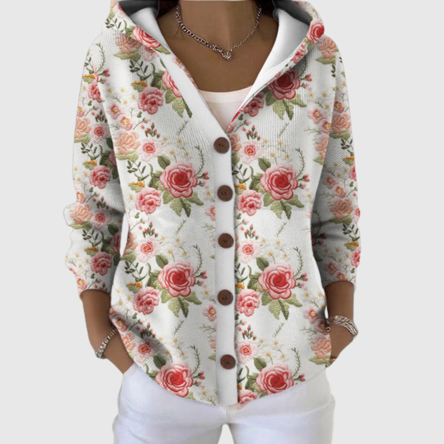 Sylvie | Strikket cardigan med hætte