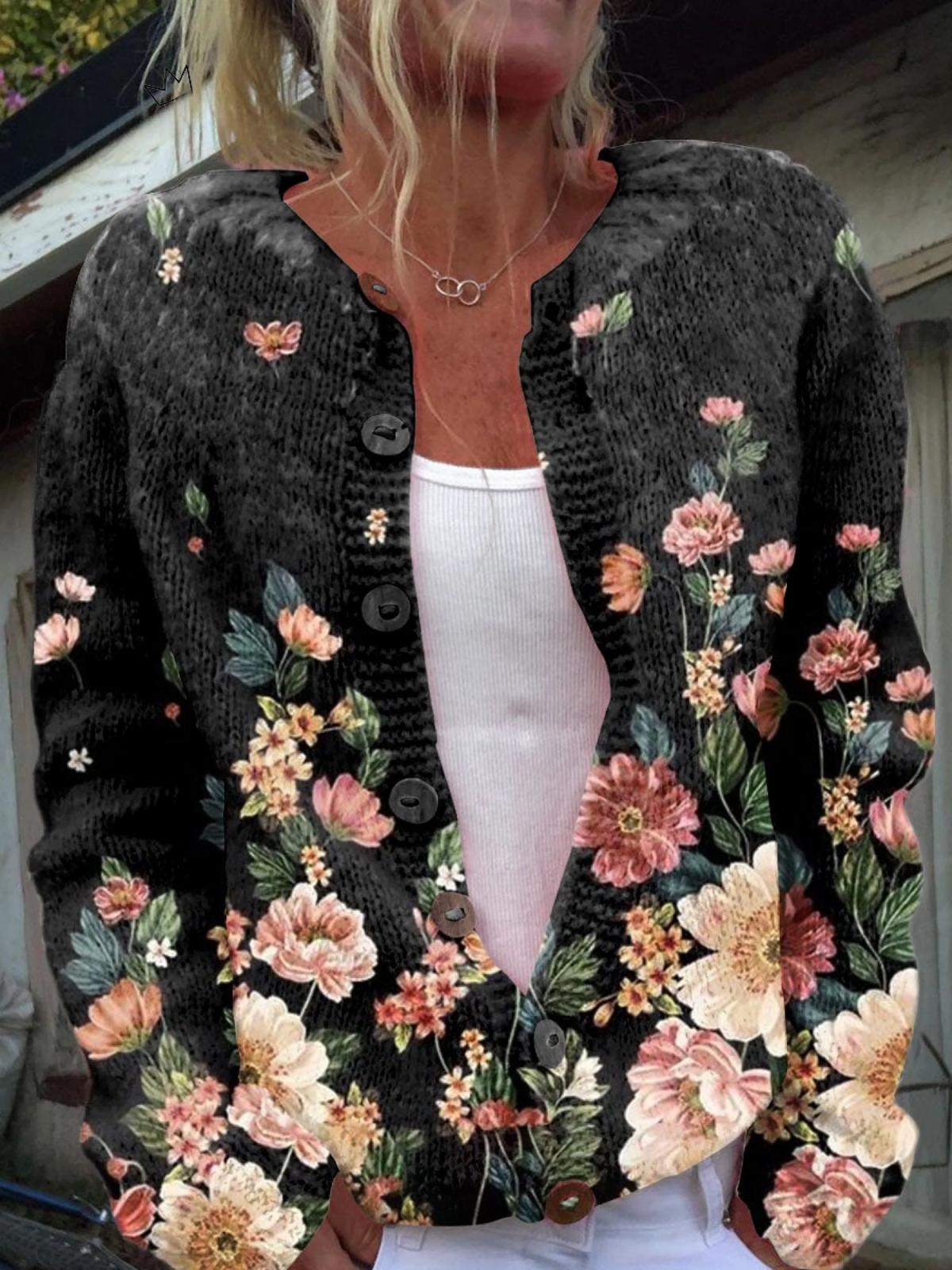 Kivara™ | Vintage-cardigan med blomsterprint