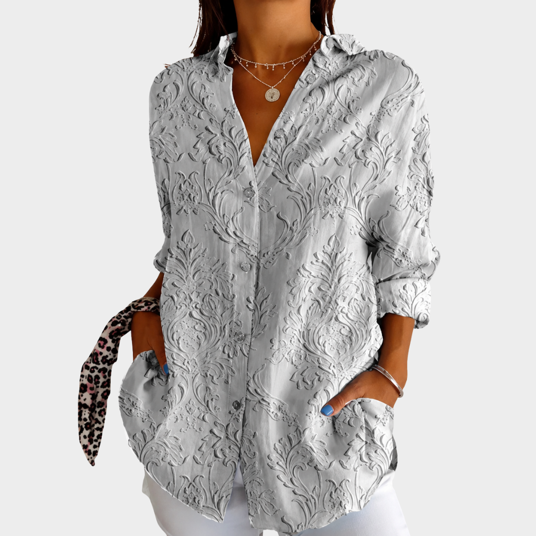 Let farverig bluse med print