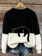 Aileen™ | Elegant oversized sweater med katteprint