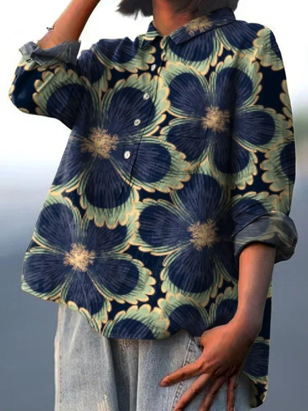 Avielle | Casual skjorte med vintage blomsterkunstprint
