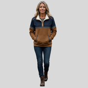 Alvette™ | Pullover med sherpakrave og halv lynlås