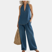 Ivy | Vintage todelt sæt i blødt denimlook
