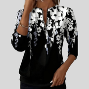 Crimson | Sweatshirt med blomsterprint og lynlås