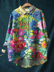 Jasimne | Casual skjorte med smukt vintage blomsterkunstprint