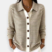 Nola™ | Stribet cardigan med knapper