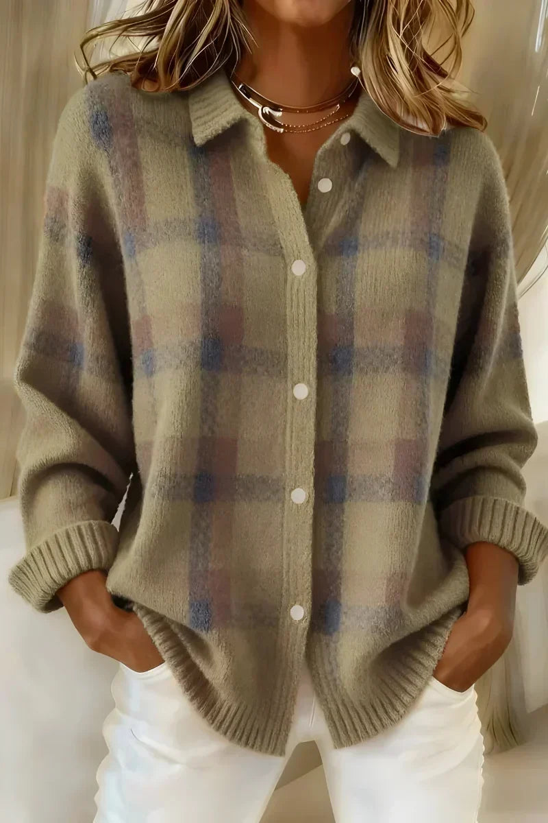 TAYLOR™ | Blød ternet strikcardigan