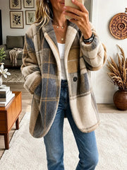 Thora – Farverig ternet cardigan