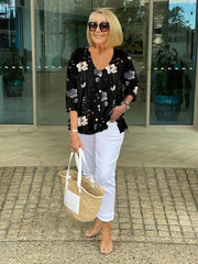Joanne | Tunika med print og knapper