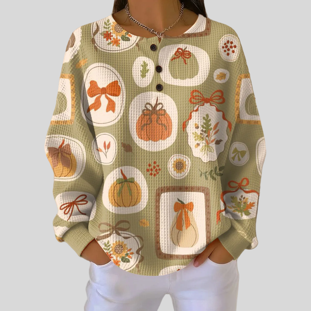 Tawnie™ | Sweatshirt med sløjfe- og græskarmotiv