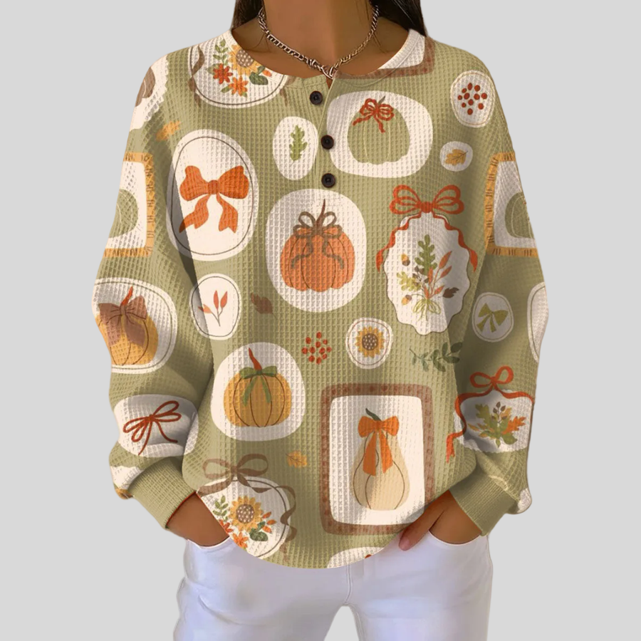 Tawnie™ | Sweatshirt med sløjfe- og græskarmotiv