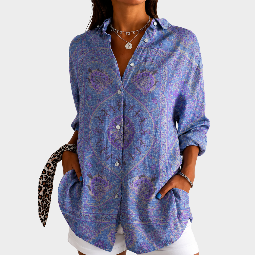 Lavendelmosaik – Elegant bluse