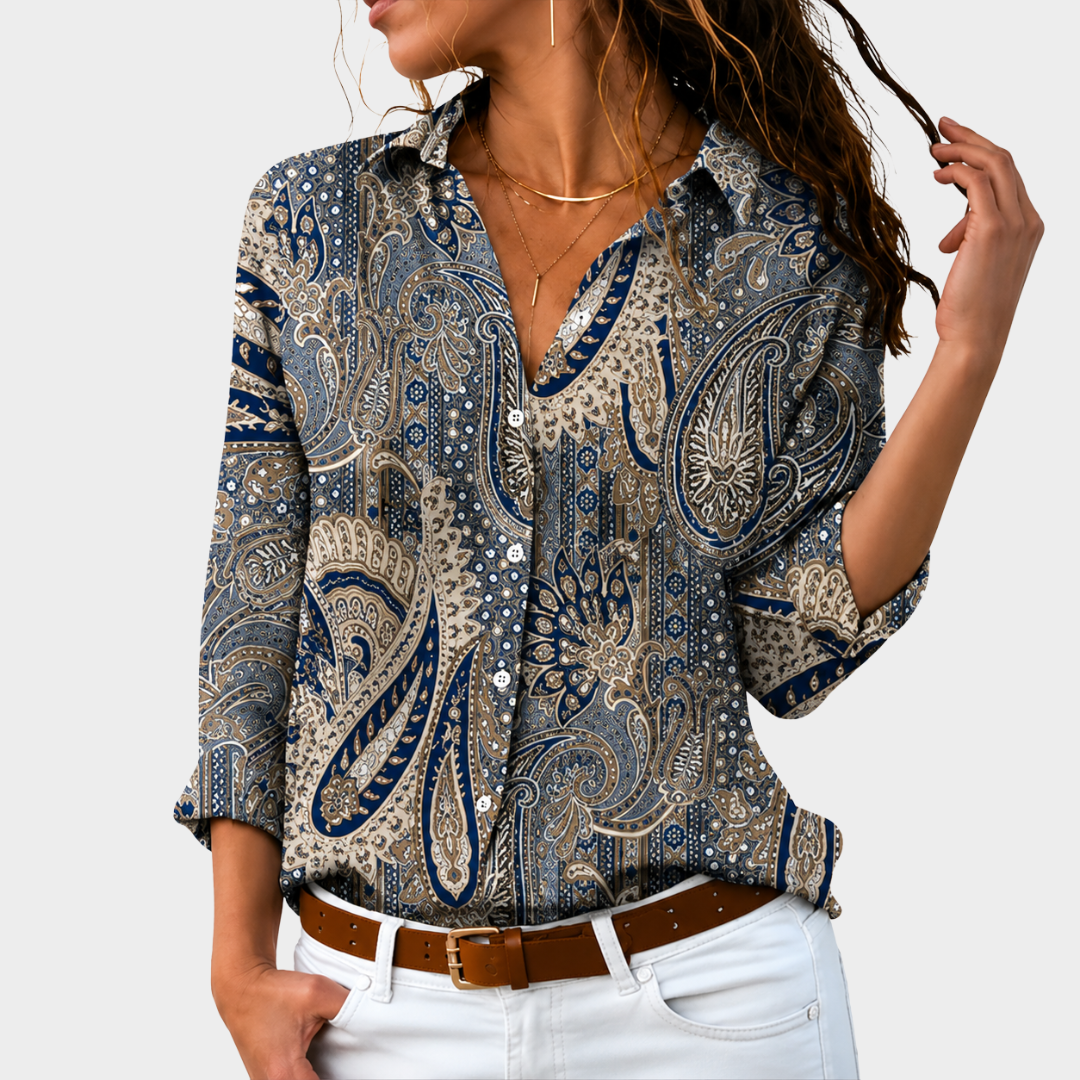 Tidløs paisley-charme – Bluse