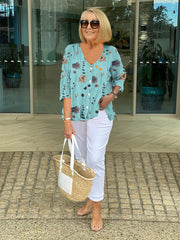 Joanne | Tunika med print og knapper
