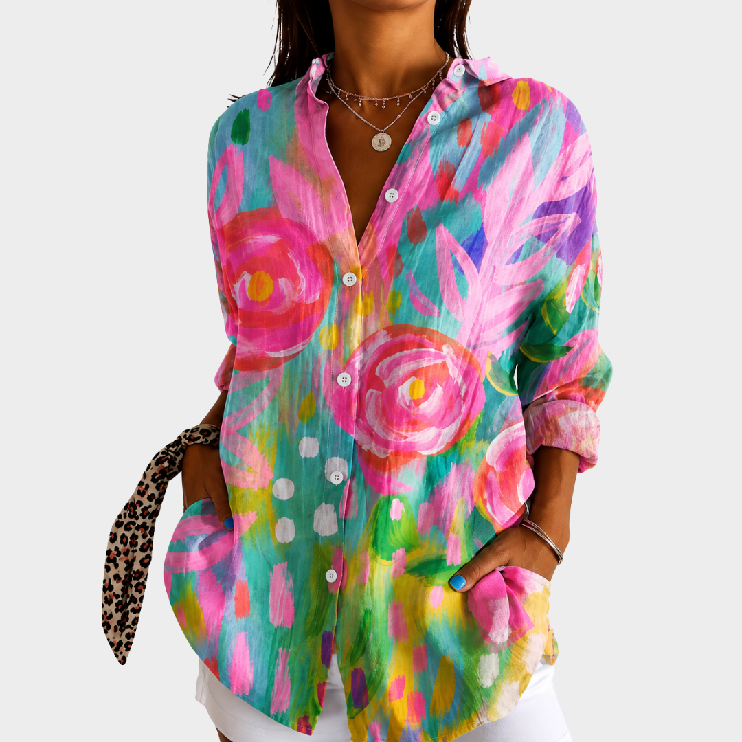 Malet havebrise – Bluse