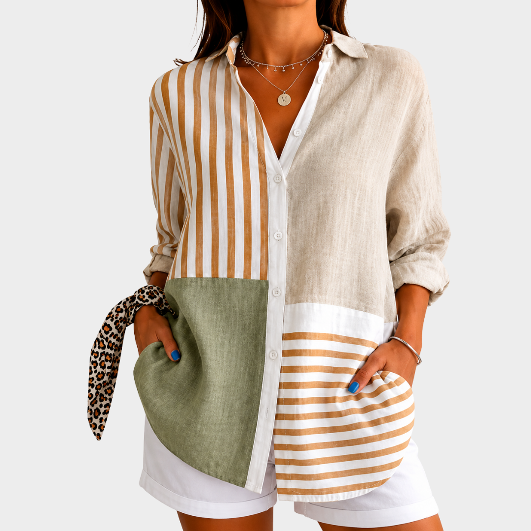Kystharmoni – Patchwork-bluse
