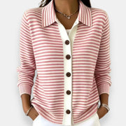 Nola™ | Stribet cardigan med knapper