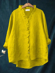 Lily | Let bluse med flæser