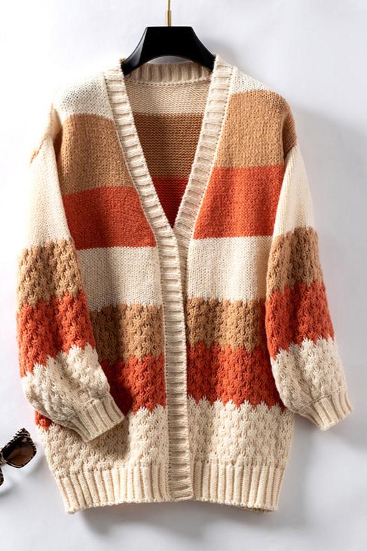 Oversized strikket cardigan – Løs strik med åben front