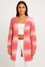 Lang cardigan – Blød strikket cardigan med åben front