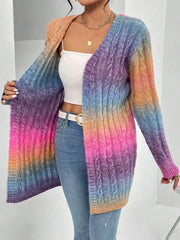 Lang cardigan – Blød strikket cardigan med åben front