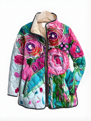 Carter™ | Charmerende vintage quiltet jakke med blomstermønster