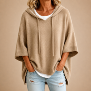 Mirella | Strikket poncho med hætte