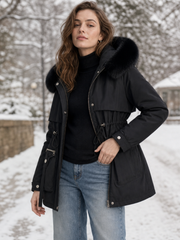 Éloïse | Figursyet vandafvisende parka til kvinder med sherpa-for