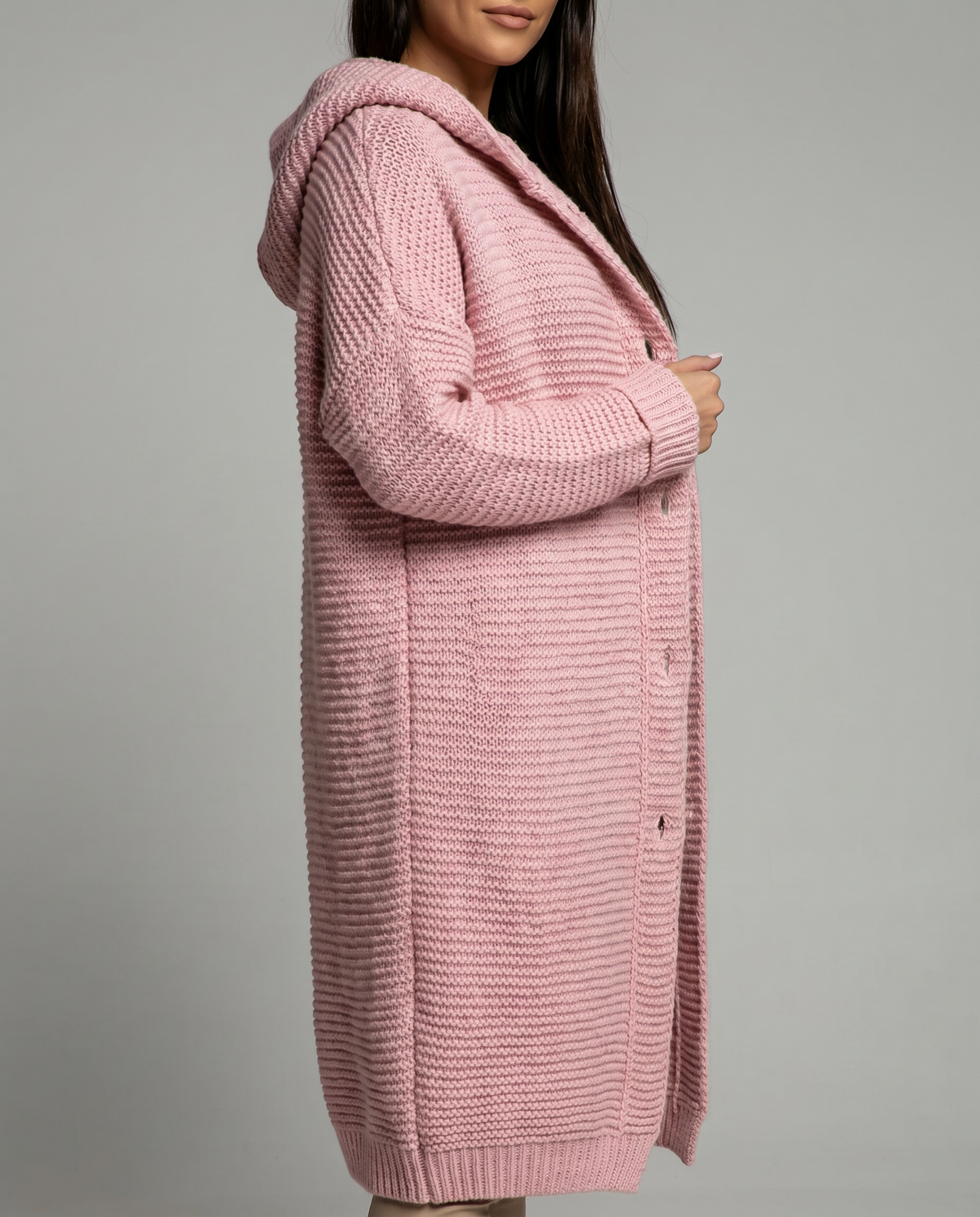 Oversized cardigan til kvinder med hætte