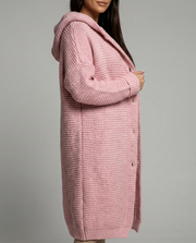 Oversized cardigan til kvinder med hætte