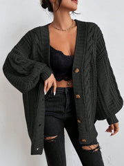 Oversized kabelstrikket cardigan