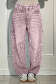 Julia | Moderne balloon carpenter-jeans med glimmerdetaljer