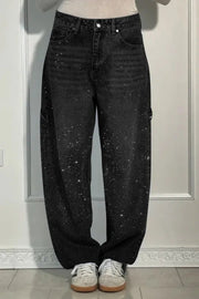 Julia | Moderne balloon carpenter-jeans med glimmerdetaljer