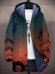 Isabella | Cardigan med hætte og kunstnerisk print