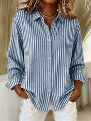 Jimena | Stribet bluse med knapper