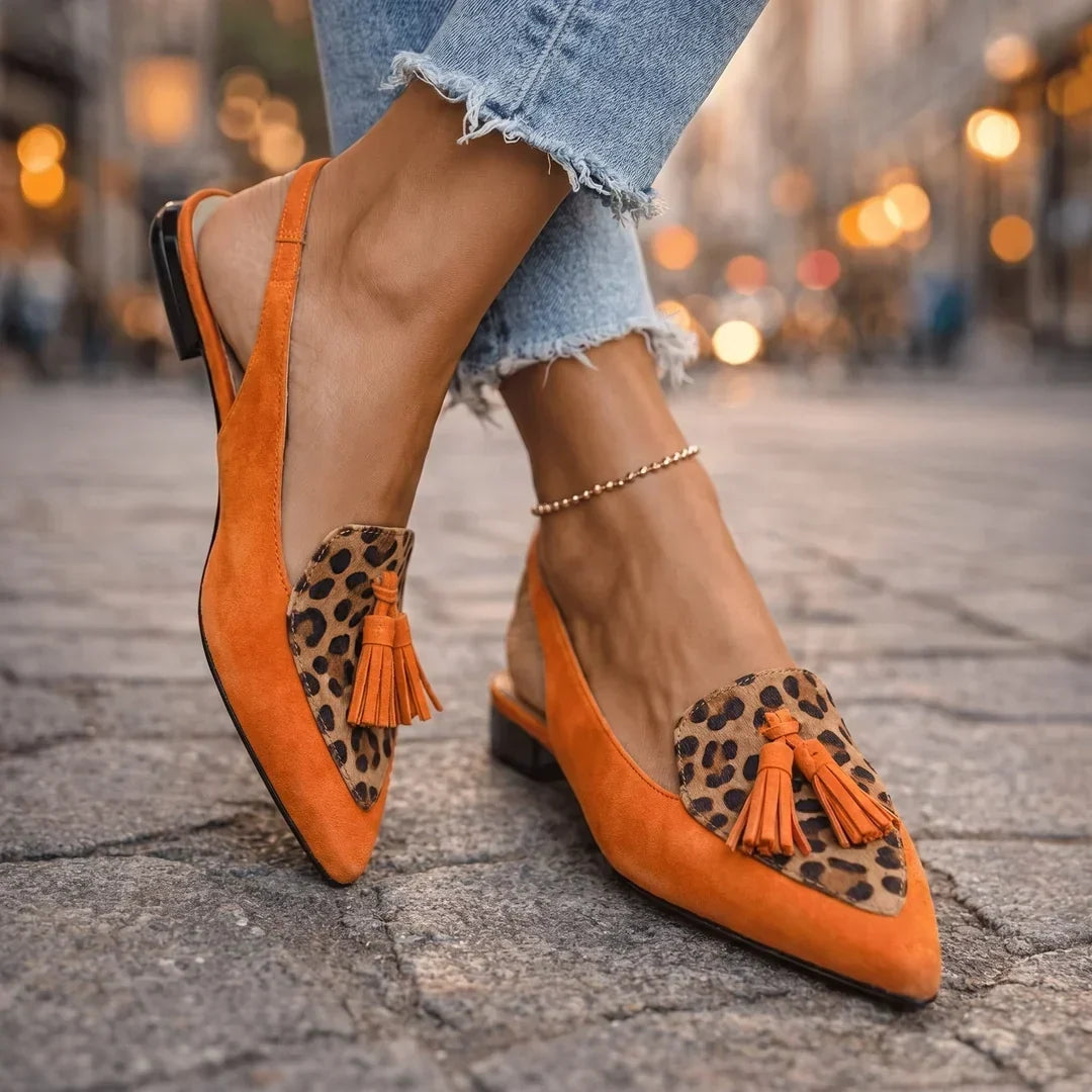 Elly | Slingback-sandaler med kvaster