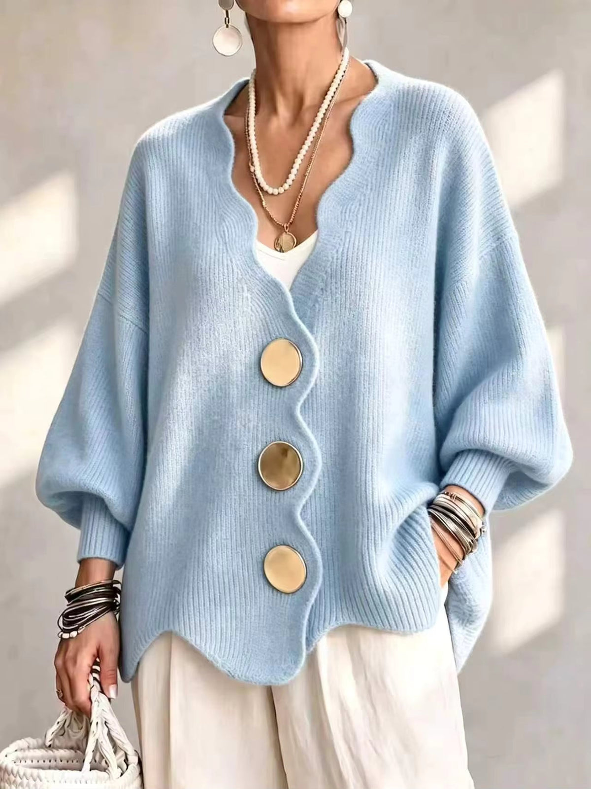 Madison | Løs strikket cardigan med knapper