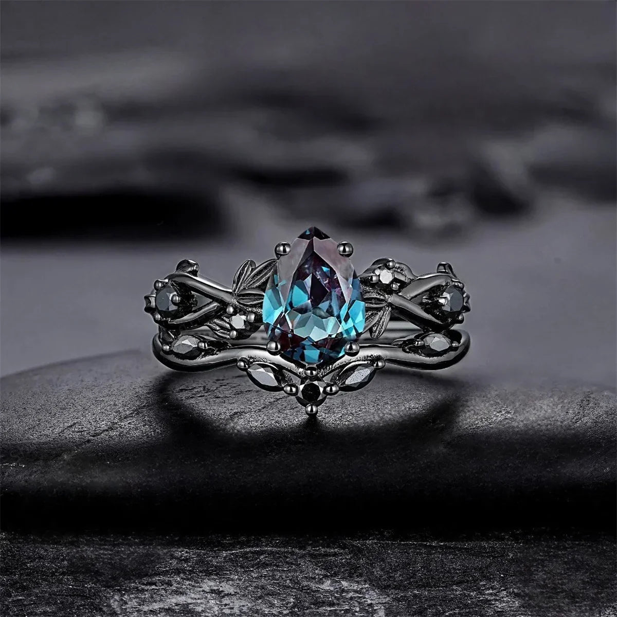 Skumringsvedbend-ring - Blå måne