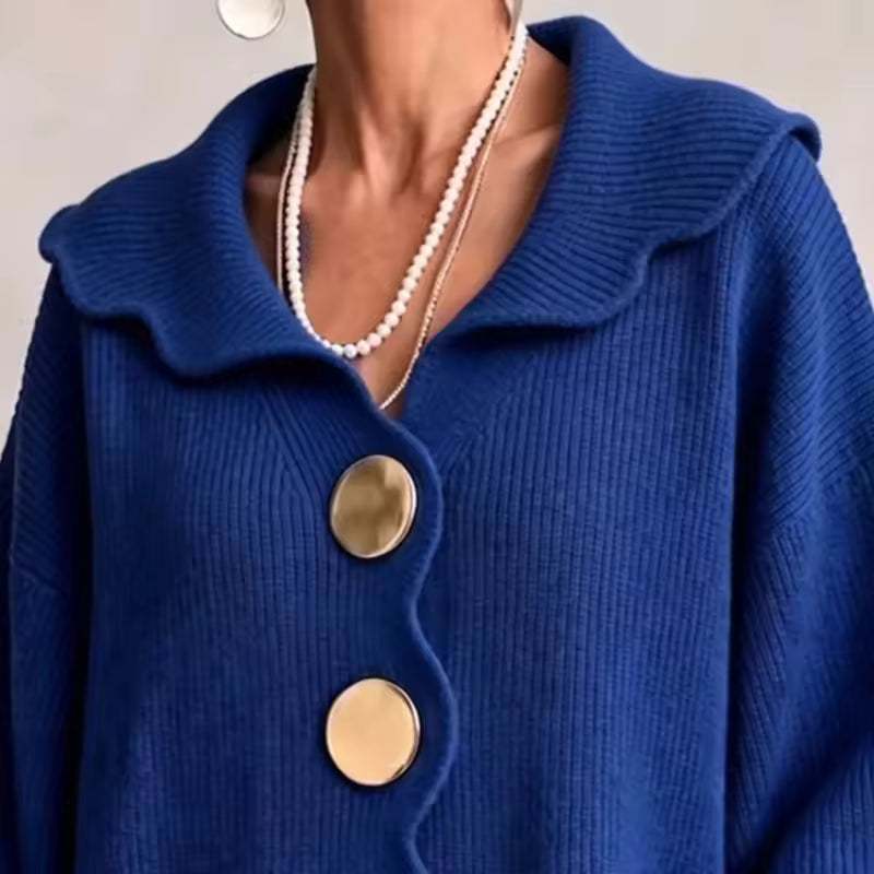 Elara | Ribstrikket cardigan med knapper